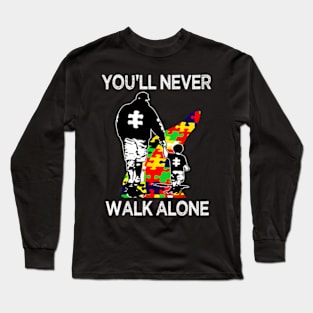 Dad Support Alone Puzzle You'Ll Never Walk Long Sleeve T-Shirt